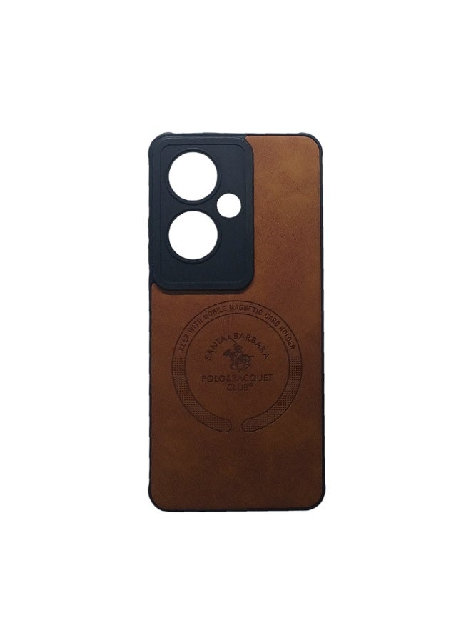 Phone Back Cover leather for Oppo Reno 11F brown - Image 1