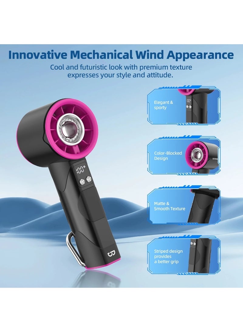 GOOJODOQ GFS002 Handheld Fan 100 Level Speed Fan With LED Display Flashlight - Black - Image 2