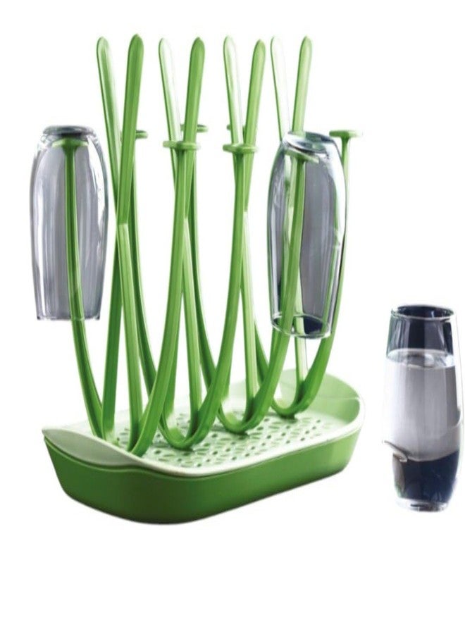 ORLUXE Cup Drying Rack | Multifunctional Baby Bottle Drying Stand | Portable Space-Saving Organizer for Bottles, Teats, Cups & Dishes (Random Color) - Image 1