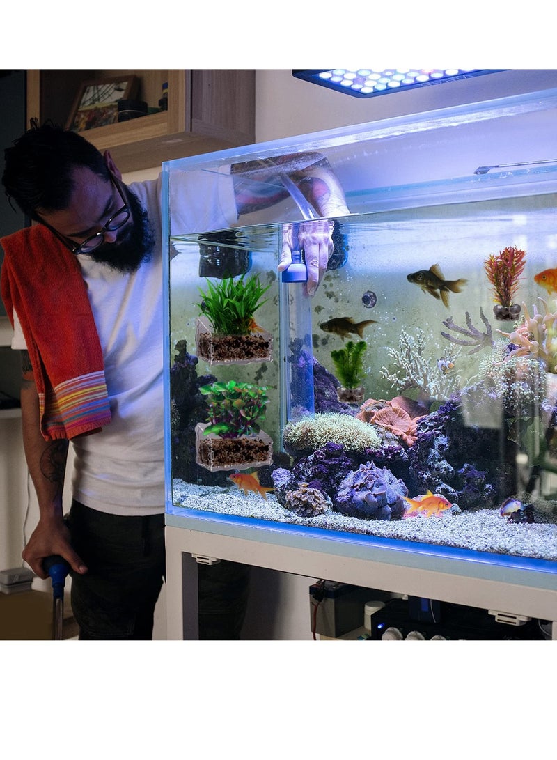 SYOSI Enlarged Acrylic Aquatic Plant Cups, 6Pcs Aquatic Plant Pot with Strong Suction Cups and Holes, Plant Pot Aquarium Decor in Different Shapes for Aquatic Holder Fish Tank Aquascape Decoration - Image 2