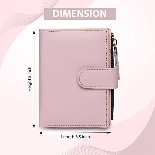 SAMTROH Small Women's Wallet -PU Leather Multi Wallets | Credit Card Holder | Coin Purse Zipper -Small Secure Card Case/Gift Wallet for Women and Girls (Pink) - Image 3