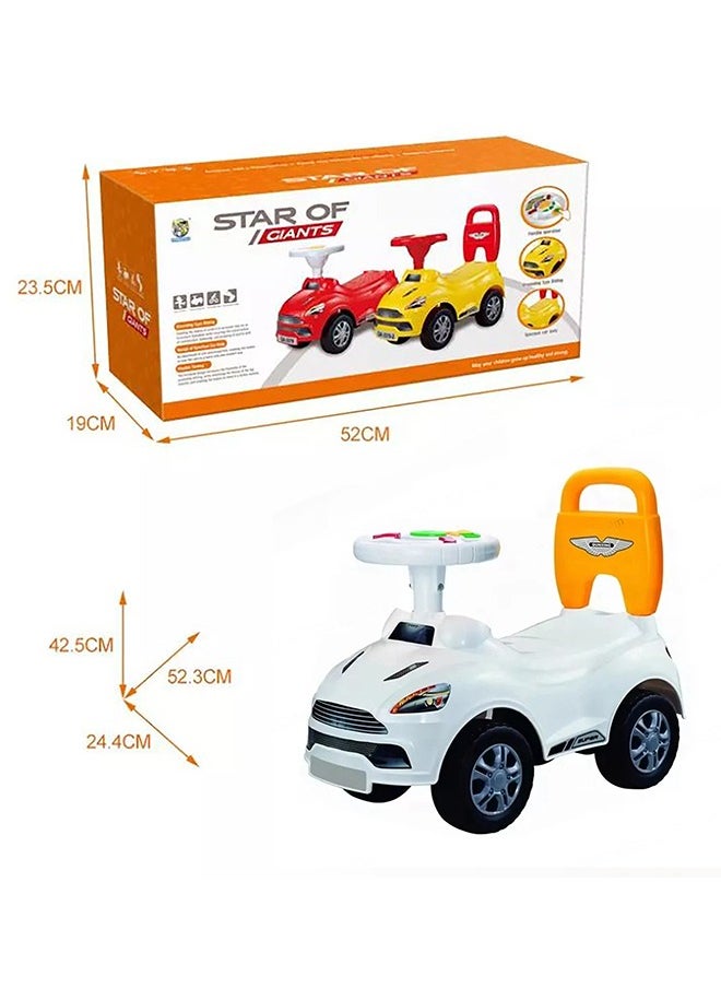 Ride-On Sports Car for Kids – Interactive Steering Wheel with Lights & Sounds, Indoor & Outdoor Fun, Push Ride-On Toy for Toddlers Aged 1-3 Years| White - pzsku/ZE234FF37ACFB0C5371D0Z/45/_/1731493188/916dea04-522b-458a-93d5-64a55ef2237a