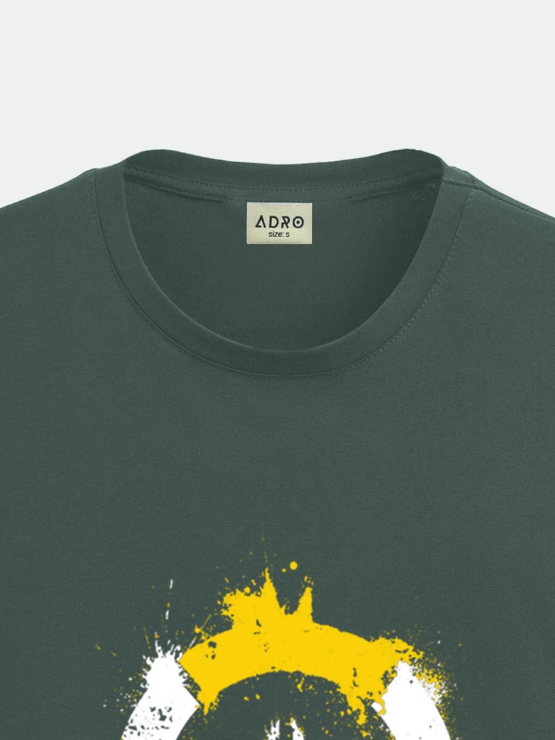 ADRO 100% Cotton Lycra Tshirts for Men | Regular Fit T-Shirt | Printed T Shirt for Men | Round Neck Half Sleeve Tees | Tshirt for Man | R22-M-PC-GN-2XL Green - Image 2