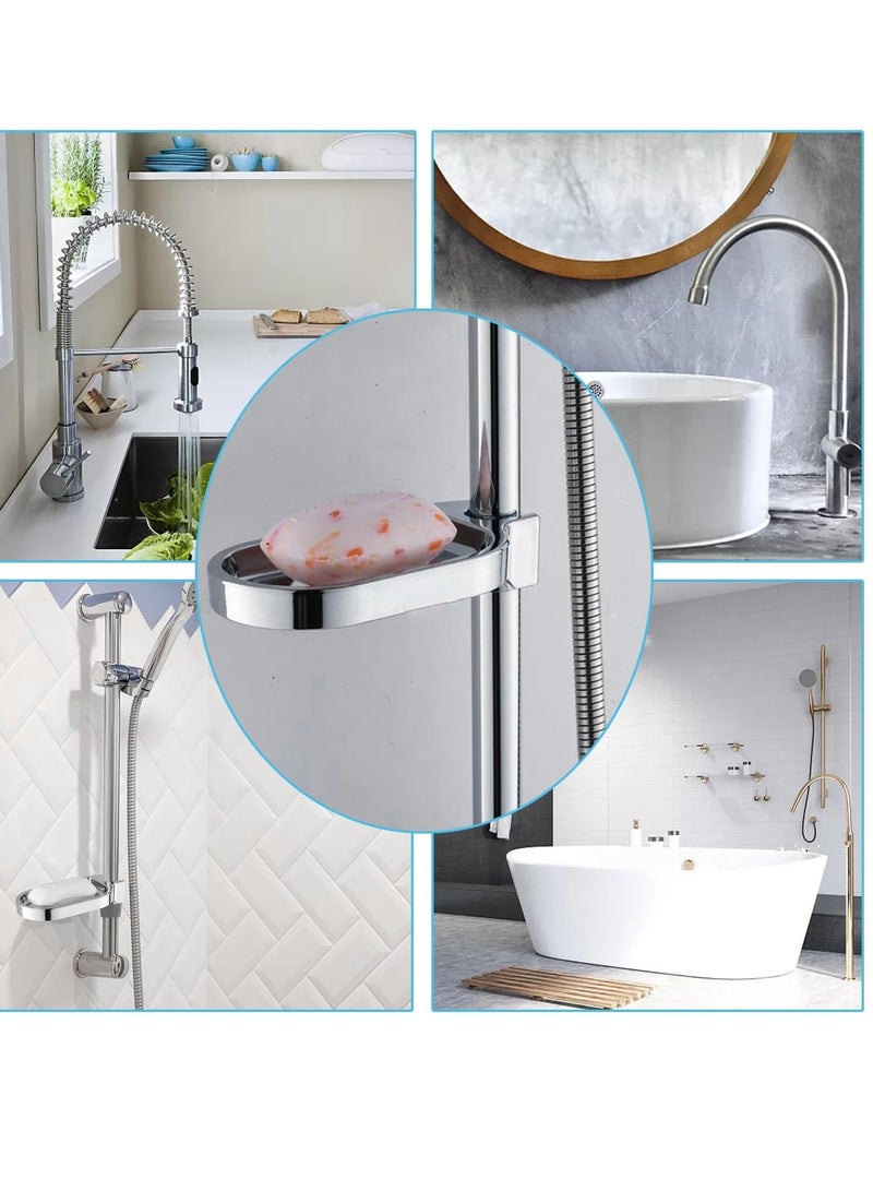 KASTWAVE Soap Dish Drain, 2 PCS Soap Dish Holder, Soap Saver, Easy Cleaning, for Shower Bathroom & Kitchen Accessories Drill-Free Removable-ABS Robust and Durable - Image 2