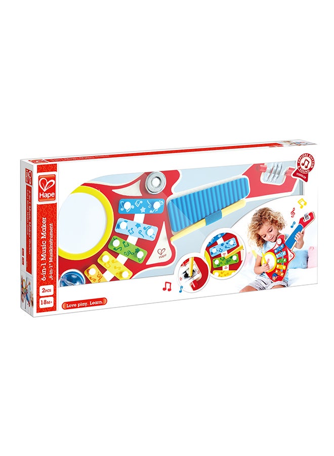 Hape هبي 6 في 1 صانع الموسيقى | لعبة موسيقية ملونة على شكل قيثارة تحتوي على 6 آلات موسيقية للأطفال من عمر 18 شهرًا فما فوق - Image 5