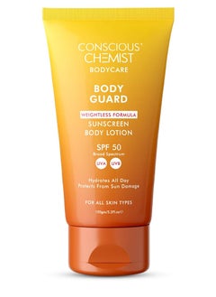 CONSCIOUS CHEMIST Sunscreen SPF 50 | 150g | Sunscreen for Oily Skin, Instant Cooling, De-tan SPF Body Lotion, Niacinamide with Ceramides & Betaine, UVA/UVB Protection, Reduces Dark Spots, All Skin Types  - Image 1