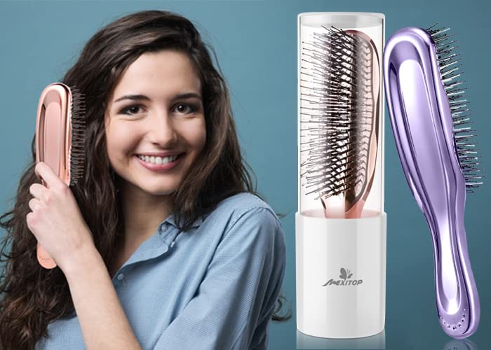 FERNIDA Detangling Brush for Women Girls - Detangler Hair Brush for Straight Long Wet Dry Hair, 572 Soft Bristles Scalp Brush, Purple - Image 2