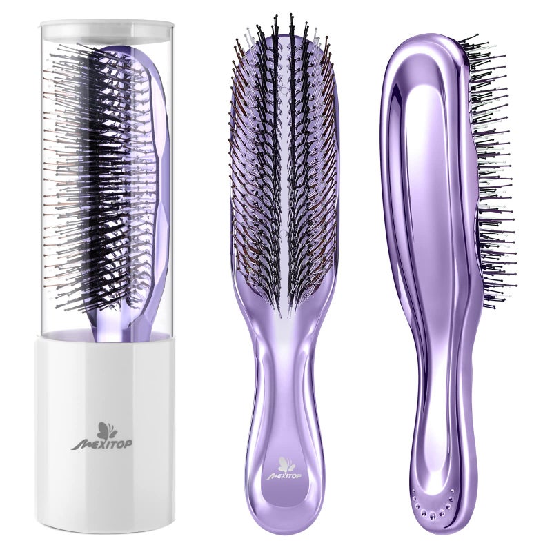FERNIDA Detangling Brush for Women Girls - Detangler Hair Brush for Straight Long Wet Dry Hair, 572 Soft Bristles Scalp Brush, Purple - Image 1