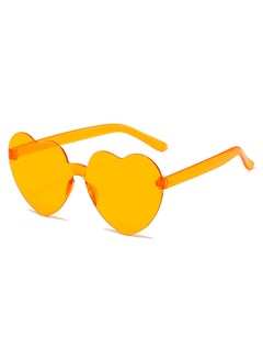 Generic Transparent Jelly Heart Sunglasses Unisex Orange 