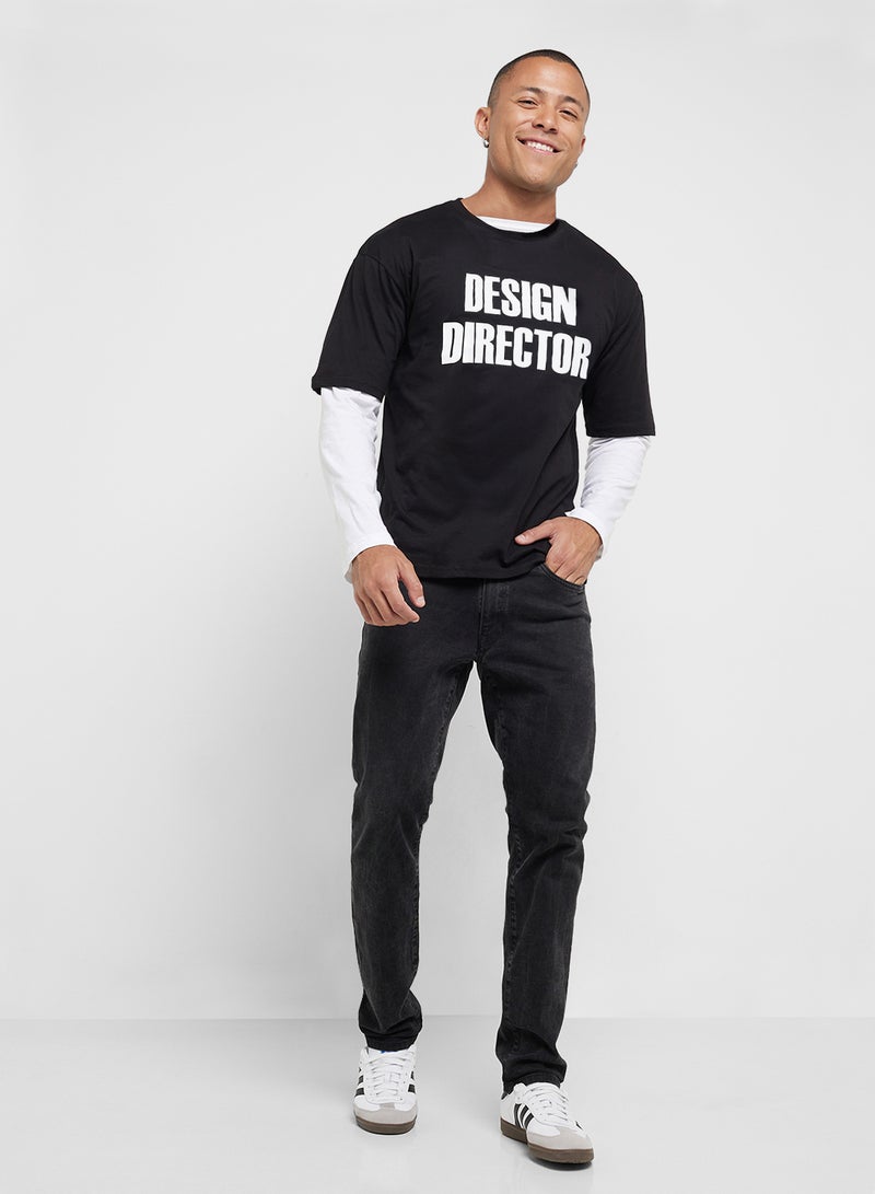 سفنتي فايف تيشيرت بطباعة جرافيك واسع - Image 4