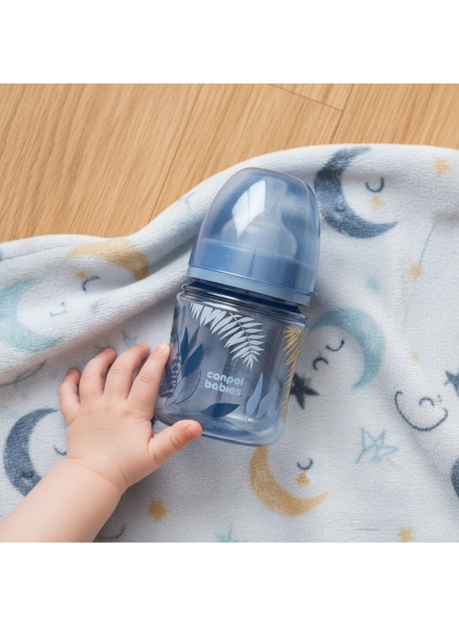 كانبول بيبز رضاعة كانبول بيبيز إيزى ستارت المضادة للمغص | تصميم أوراق زرقاء | 120 مل | من عمر حديثي الولادة | خالية من مادة BPA | حلمة سيليكون ناعمة | تدفق طبيعي - Image 2