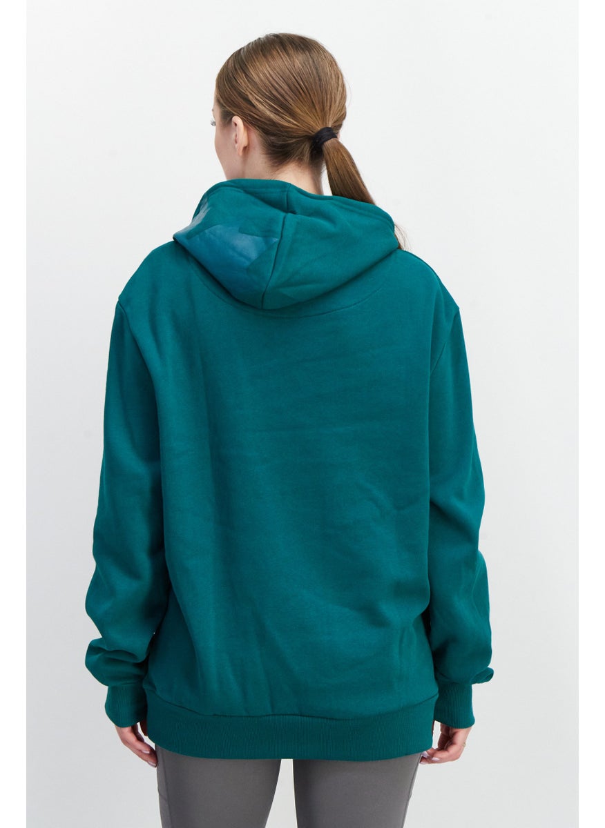 Aston Martin Women Hooded Long Sleeves Fleece Sweatshirt, Green  - Image 4