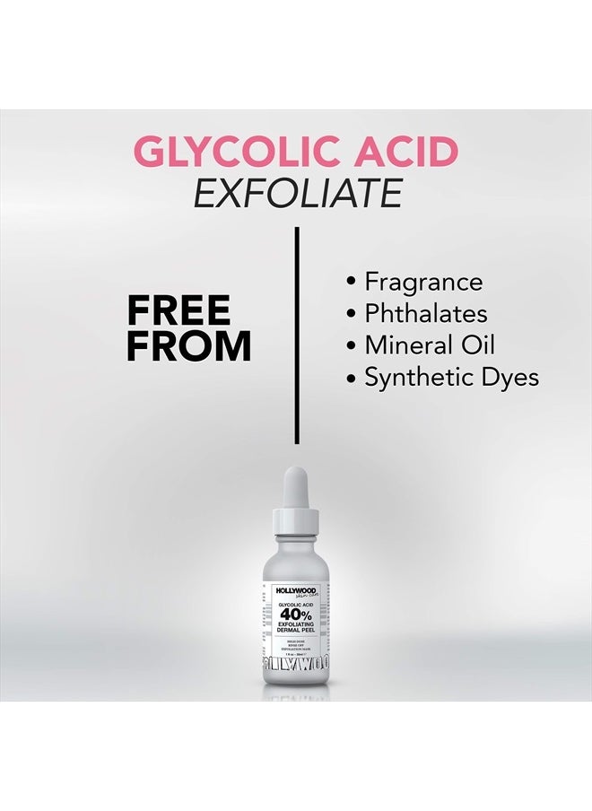 Hollywood Skincare HOLLYWOOD Glycolic Acid Professional Chemical Peel for Face at Home - Intense Alpha Hydroxy Acid Skin Peel For Acne Scars, Collagen Boost, Wrinkles, Fine Lines - Liquid Exfoliant for Face Peel Mask  - Image 3