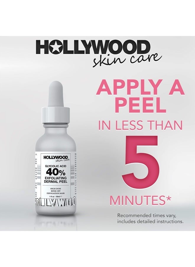 Hollywood Skincare HOLLYWOOD Glycolic Acid Professional Chemical Peel for Face at Home - Intense Alpha Hydroxy Acid Skin Peel For Acne Scars, Collagen Boost, Wrinkles, Fine Lines - Liquid Exfoliant for Face Peel Mask  - Image 4