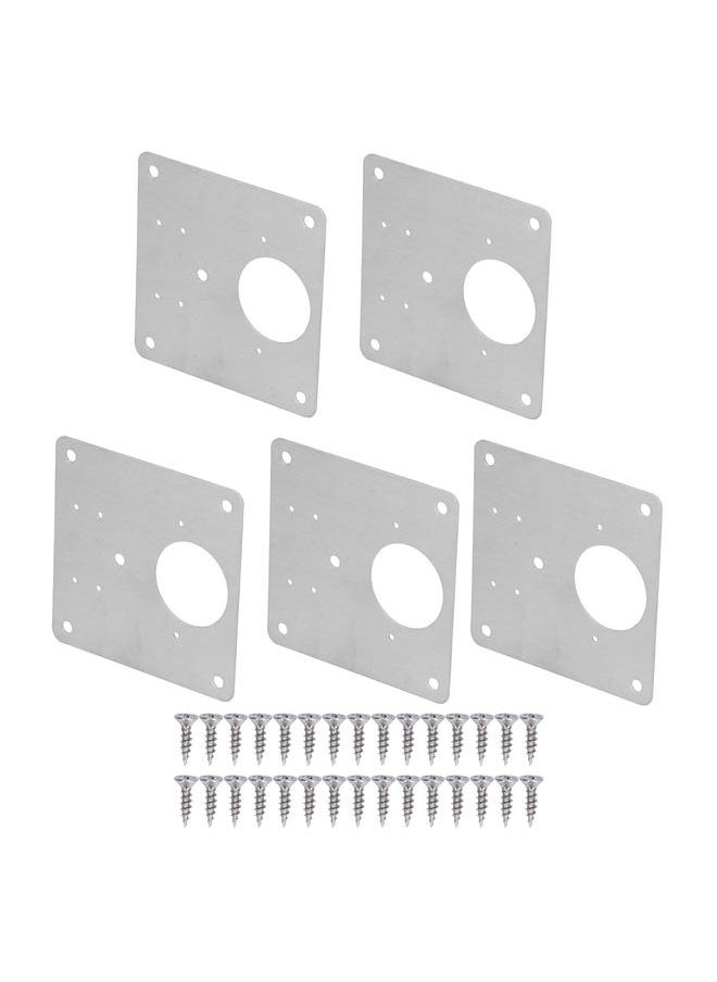 Thoraya 5 Sets Cabinet Hinge Repair Plate Stainless Steel Mounting Screws Door Hinge Repair Brackets  - Image 2