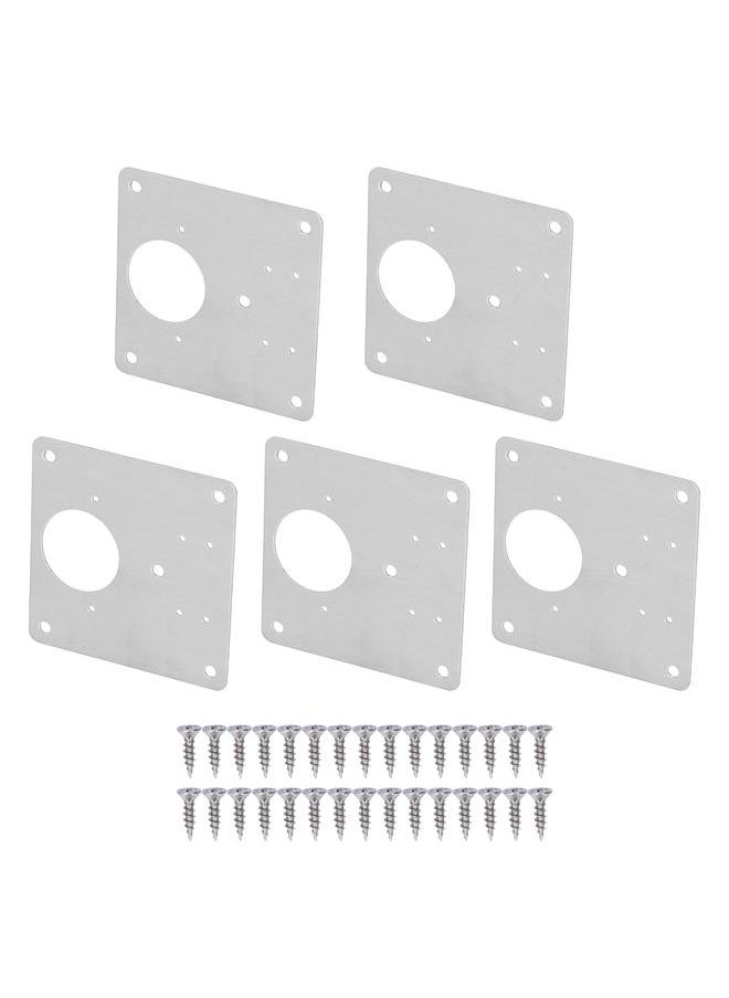 Thoraya 5 Sets Cabinet Hinge Repair Plate Stainless Steel Mounting Screws Door Hinge Repair Brackets  - Image 3
