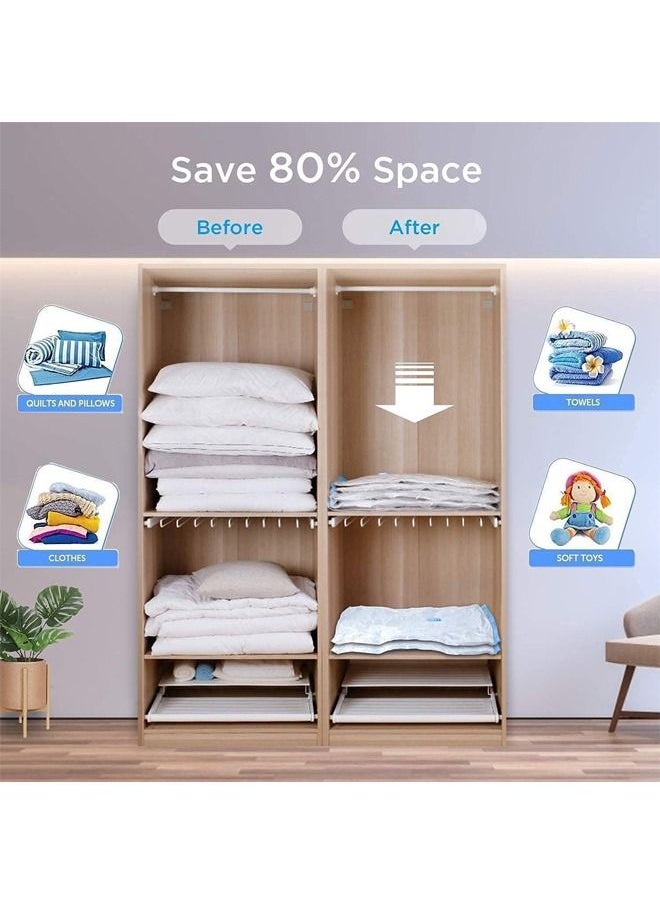 Arabest 10 Pack Vacuum Storage Bags 1 pcs (80x100cm) +3 pcs (50x90cm) 3 pcs (50x70), 3pcs (40x60) Reusable vacuum bag for packing ,Clothe, Blanket, Pillow, Travel (with Suction Pump) PSLJH224  - Image 3