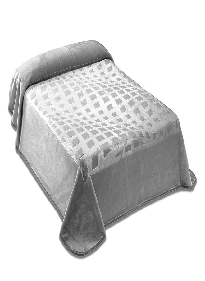 Mora spain - Mora Blanket Model: Geometric Engraved - Color: Gray - Size: 220*240 - Made in Spain. - Image 1
