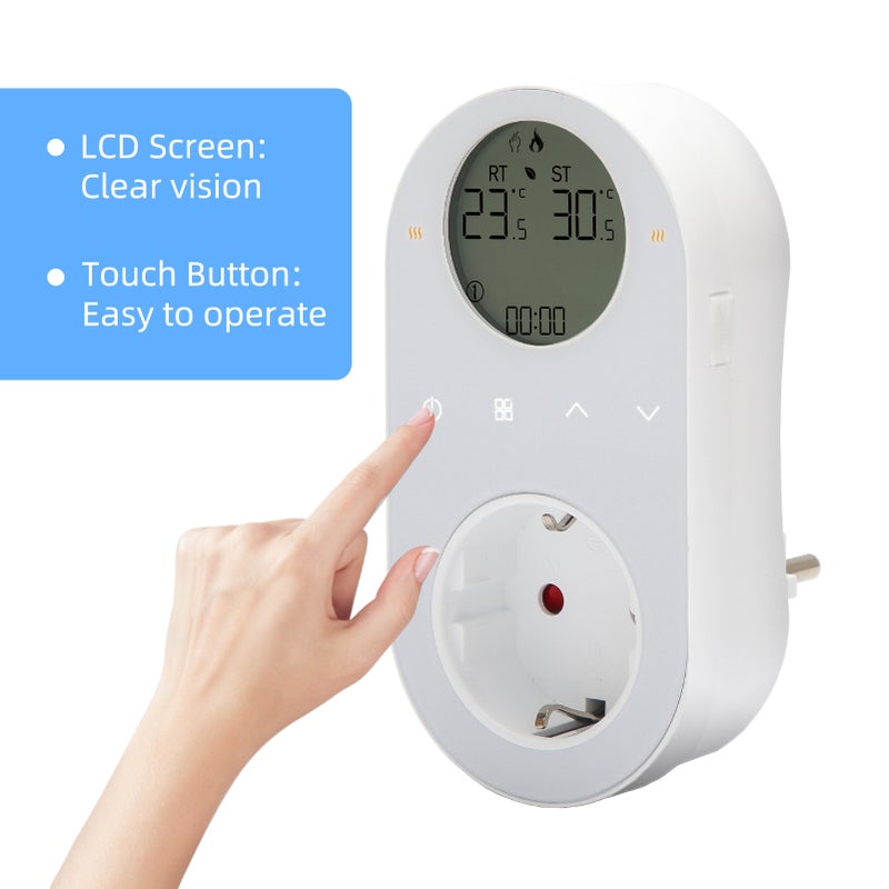Wifi Smart Thermostat: 95~220V 16A, Heat Cool Dual Mode - 4 Customizable Modes, Lcd Touch Screen With 2.5m External Sensor for Smart Homes Malls Industrial Spaces - Image 4