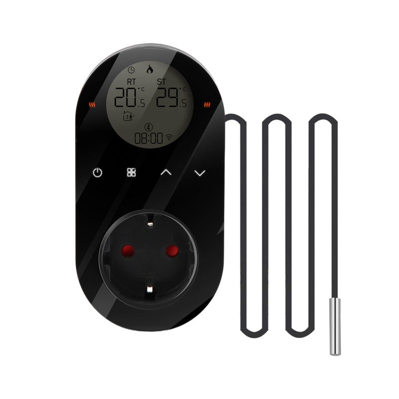 Wifi Smart Thermostat: 95~220V 16A, Heat Cool Dual Mode - 4 Customizable Modes, Lcd Touch Screen With 2.5m External Sensor for Smart Homes Malls Industrial Spaces - Image 1