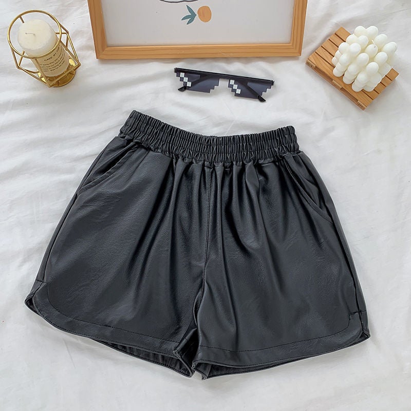 High Waist Wide Leg Pants Slimming Leather Plus Size Chubby Girl New Arrival 20 Casual Leather Pants 22 Shorts Women'S Outer Wear Boots Pants - Image 1