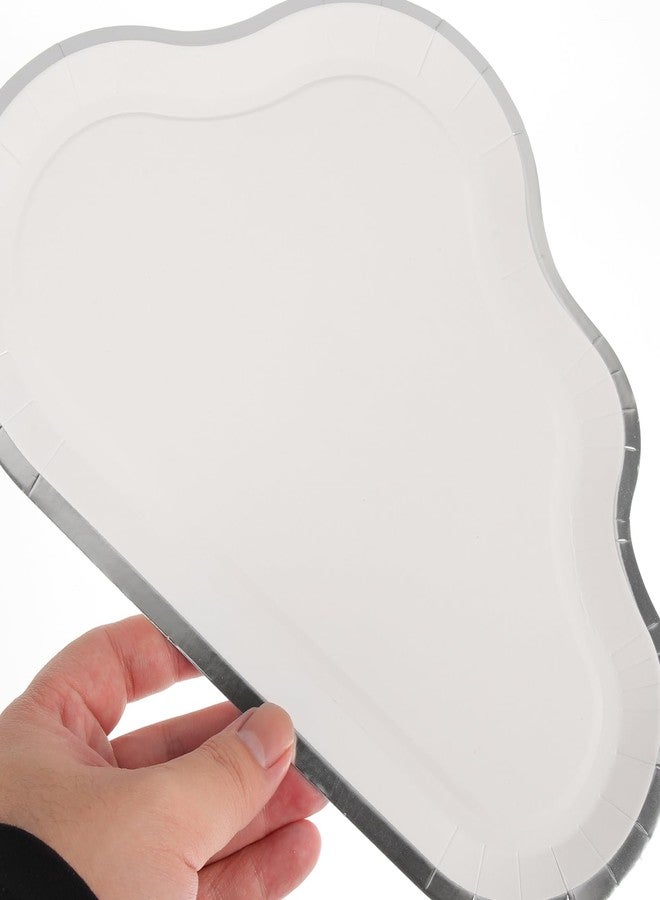 Amosfun 8pcs/set Disposable Paper Plates Cloud Shaped Food Plate for Birthday Party Bridal Shower Wedding Supplies - Image 3