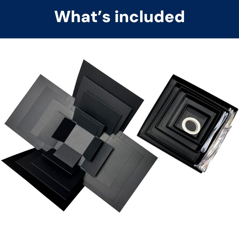 Hryan 5 Layer Gift Box, Multi Layered Explosion Photo DIY Box, Creative Surprise Picture Gift for Important Days and Holidays. (BLACK) - Image 2