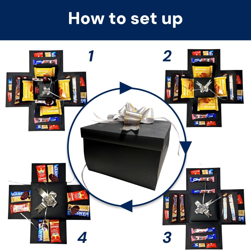 Hryan 5 Layer Gift Box, Multi Layered Explosion Photo DIY Box, Creative Surprise Picture Gift for Important Days and Holidays. (BLACK) - Image 3