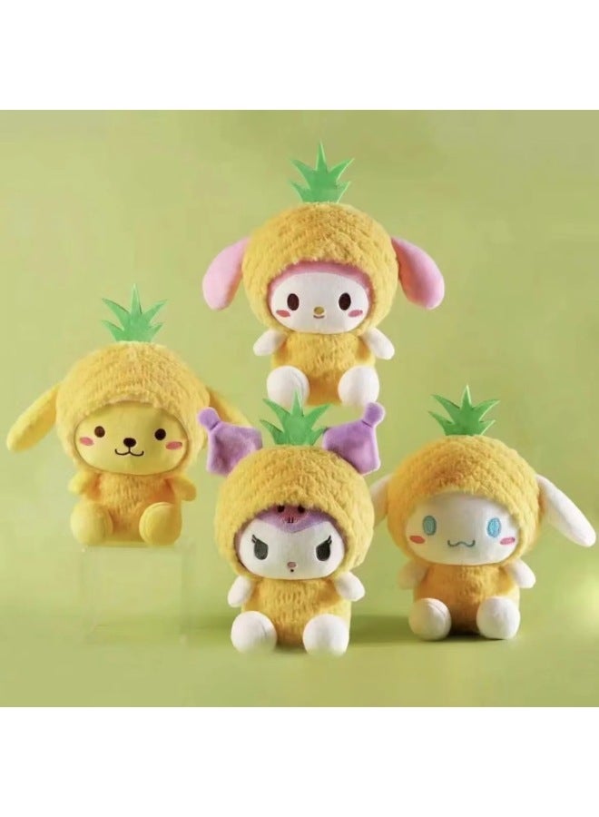 8-inch Doll Machine Doll Scratching Machine Special Wedding Throwing Small Doll Plush Toy-Specifications:Pineapple Animal  - Image 1