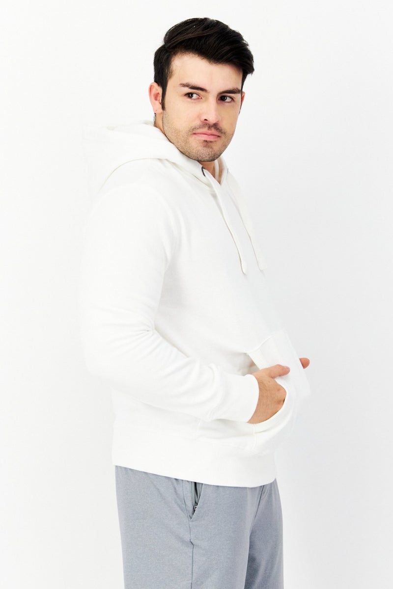 French Connection Men Hooded Plain Long Sleeves Sweatshirt, White - Image 2