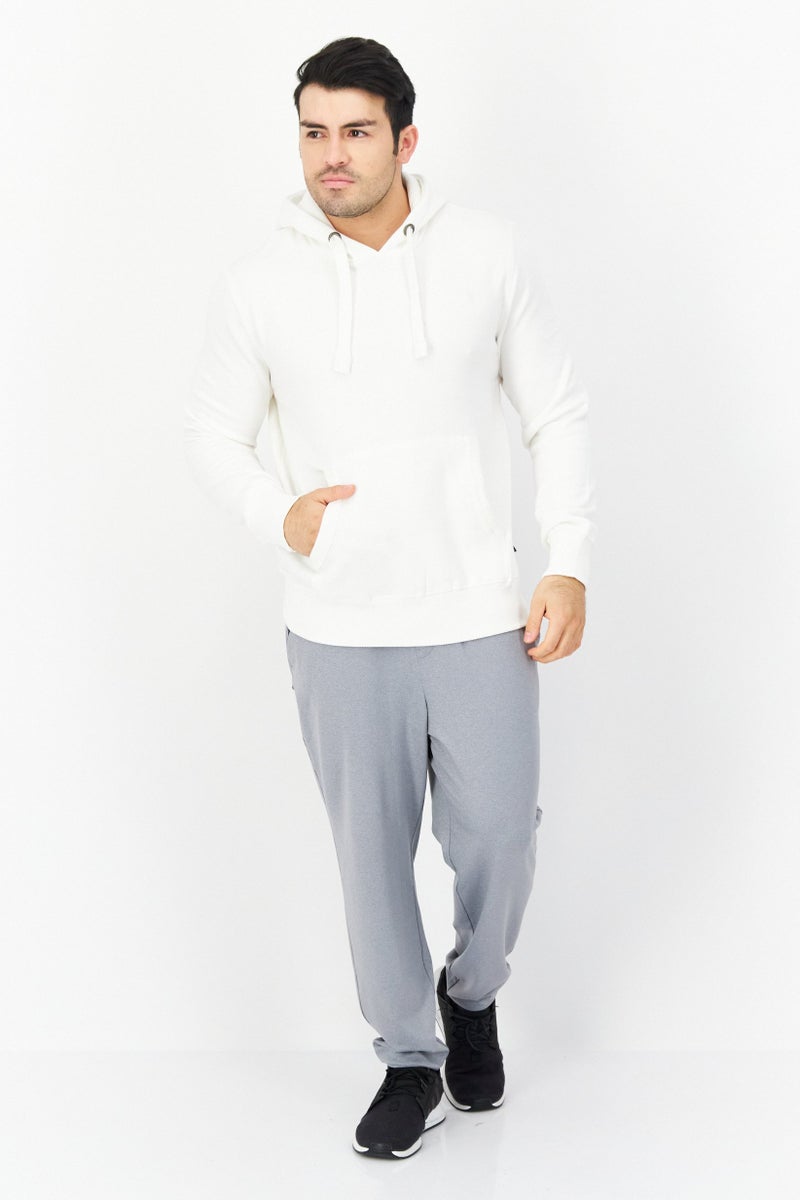French Connection Men Hooded Plain Long Sleeves Sweatshirt, White - Image 3