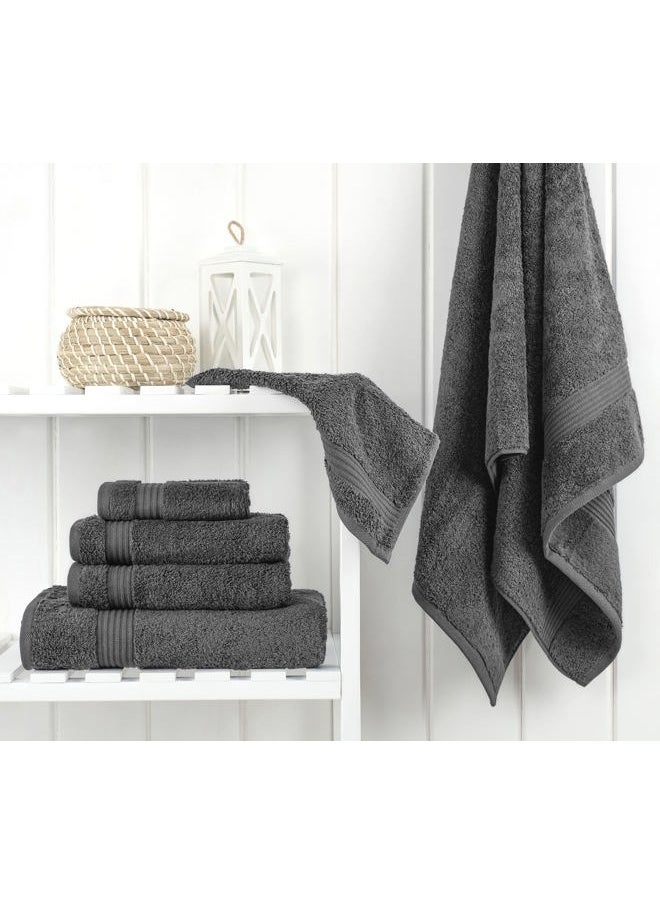 Cotton Paradise 6 Piece Towel Set 100% Cotton Soft Absorbent Turkish Towels for Bathroom 2 Bath Towels 2 Hand Towels 2 Washcloths, Dark Gray Towel Set  - Image 2