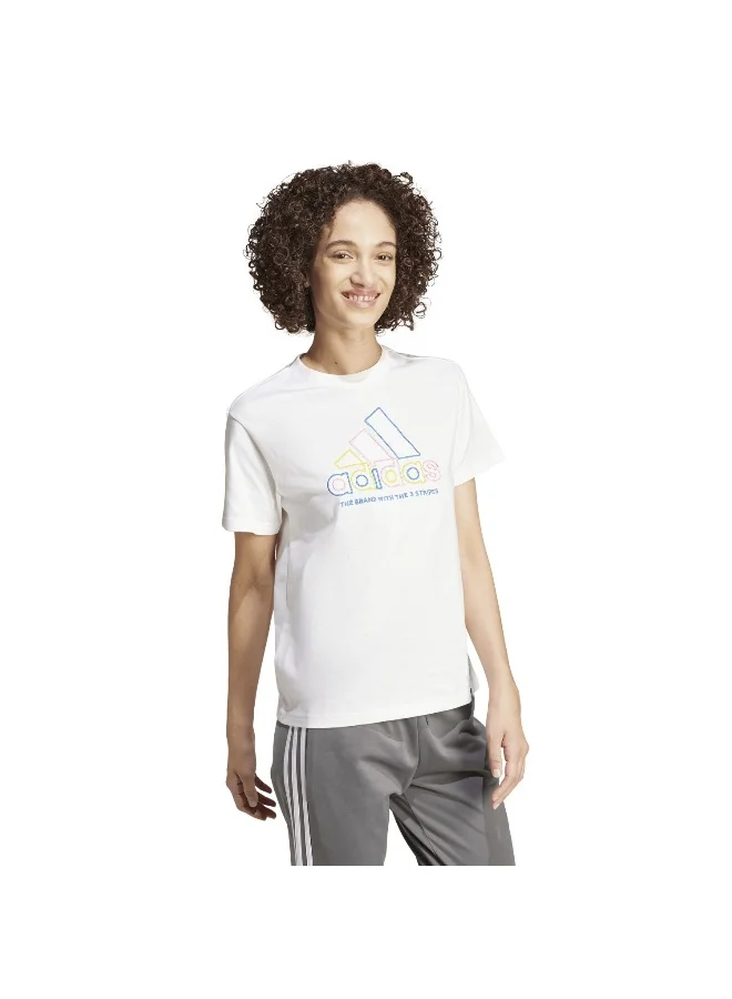 adidas adidas W Xpress Logo T White Training T-Shirts 2XS