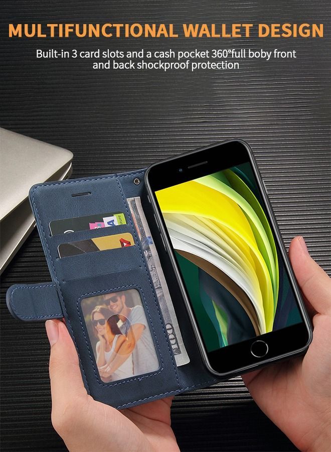 GROIC Wallet Case for iPhone SE 2022/ iPhone SE 2020/iPhone 8/iPhone 7, PU Leather Folio Cover Flip Folding Case with Clip Holder Magnetic Closure Flip Phone Case for iPhone SE3 - Image 2