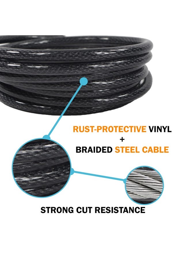 Lumintrail Lumintrail 12mm (1/2 inch) Heavy-Duty Security Cable, Vinyl Coated Braided Steel with Sealed Looped Ends (4', 7', 10', 15', 20', 25' or 30') (10-FT)  - Image 4