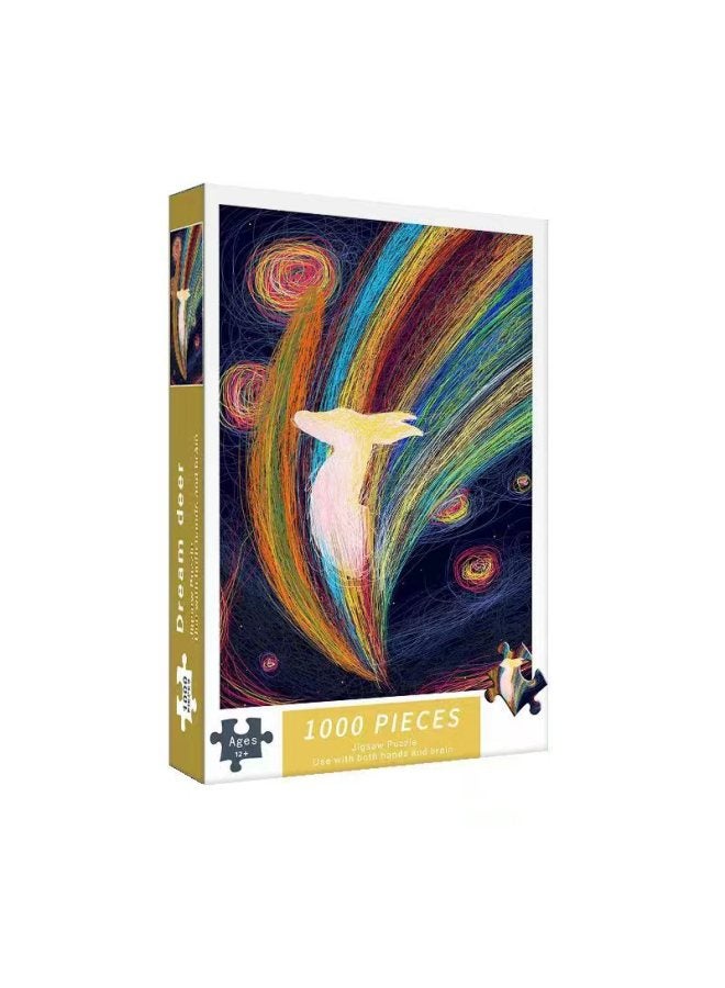 1000 قطعة من أحجية الورق 75*50 سم ألعاب تعليمية للكبار والأطفال تجميع أكشاك سوق ليلي جيل الشعر - Image 1