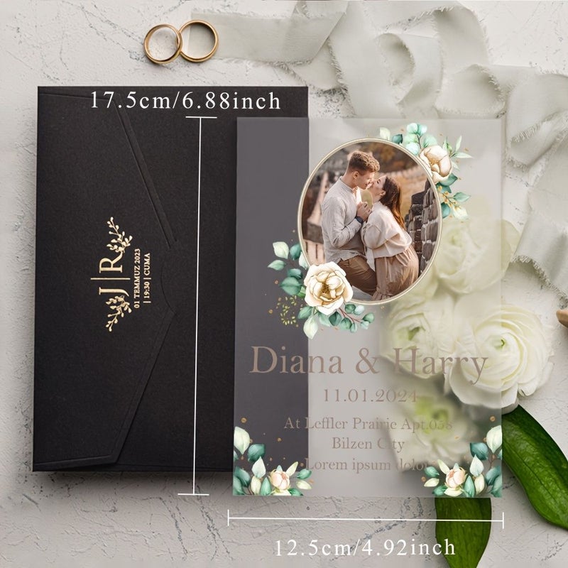Customized Acrylic Wedding Invitation Style 4 With Picture And Text - Image 3