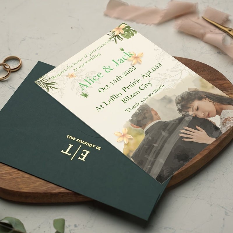 Customized Acrylic Wedding Invitation Style 4 With Picture And Text - Image 1
