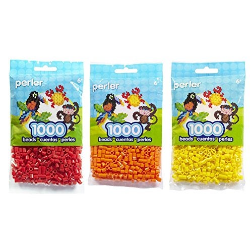 Perler Bead Bag, Bundle of Red Orange and Yellow (3 Pack) - Image 1