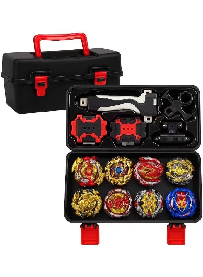 REZZOSS Battling Top Burst Beyblade Master Game Set – S8 Model 8 Metal Fusion Spinning Tops with Launcher Grip & Storage Box Turbo Set | Beyblade Style Stadium Battle Toys Kit | Best Birthday, Eid, Christmas & Exam Passing Gift for Boys Age 6+ - Image 1