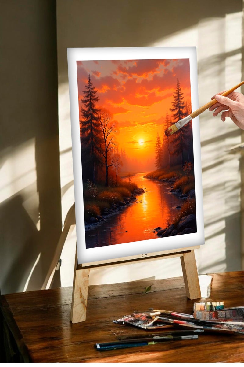 ArtRight Easel 2 feet (24 inch) A Frame Wooden Stand for Canvas - Pine Wood Display Stand for Artists, Painting, Holding Pictures, Display and Advertisements - Image 2