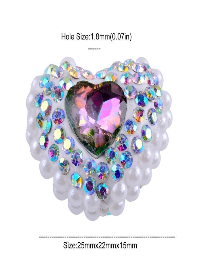 Cmidy Fancy Rhinestone Bead Set: 6 Pcs Large Crystal Bling Chunky Diamond Flower for Pens, Jewelry & Keychain Making - Image 3