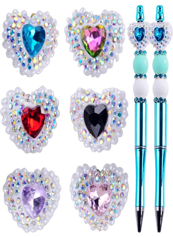 Cmidy Fancy Rhinestone Bead Set: 6 Pcs Large Crystal Bling Chunky Diamond Flower for Pens, Jewelry & Keychain Making - Image 1