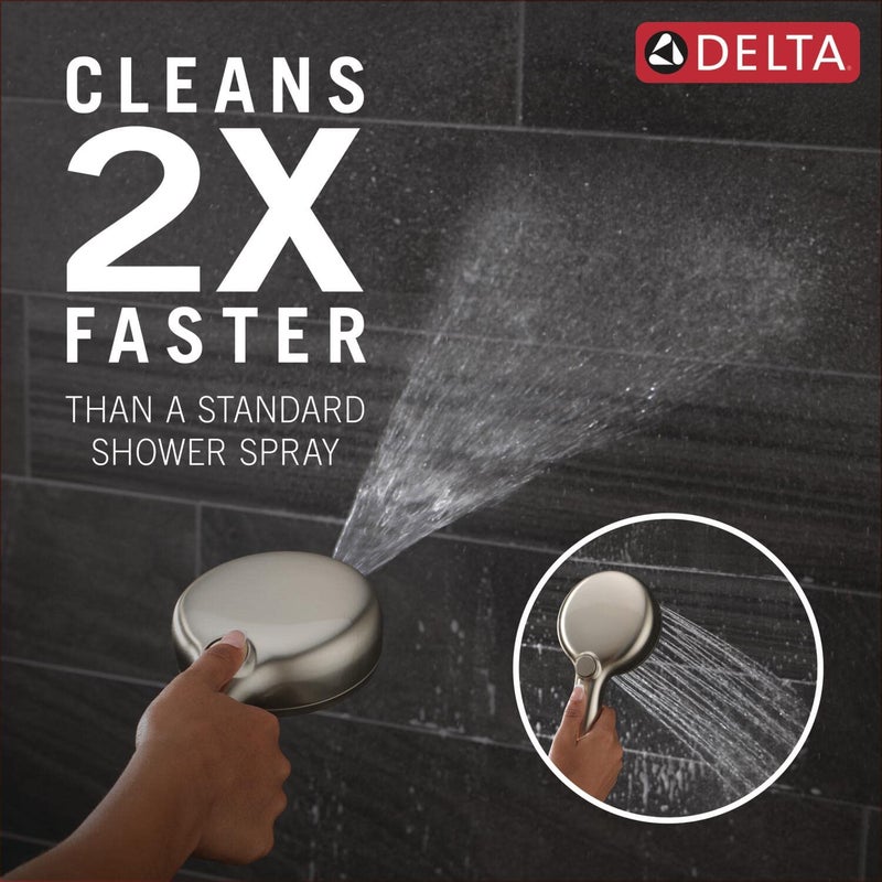 Delta Faucet ProClean Brushed Nickel Shower Head with Handheld, Showerhead with High Pressure Spray, Handheld Shower Head, 6 Spray Settings, SpotShield Brushed Nickel 75740SN - Image 2