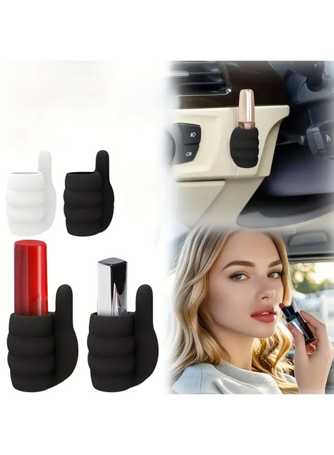 2pcs White Silicone Car Desk Organizer Tray For Lipstick Pens Cables - Image 1