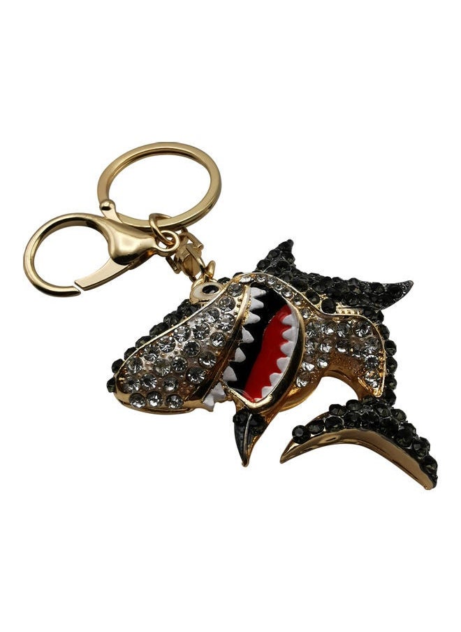 NIBEMINENT - Creative Design Rhinestone Crystal Shark Key Ring Multicolour - Image 1