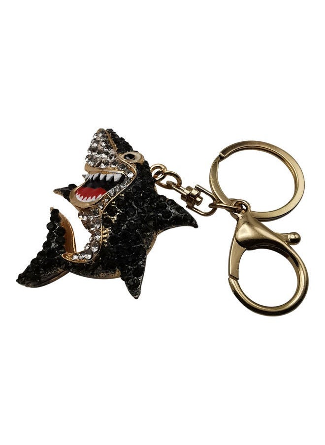 NIBEMINENT - Creative Design Rhinestone Crystal Shark Key Ring Multicolour - Image 1