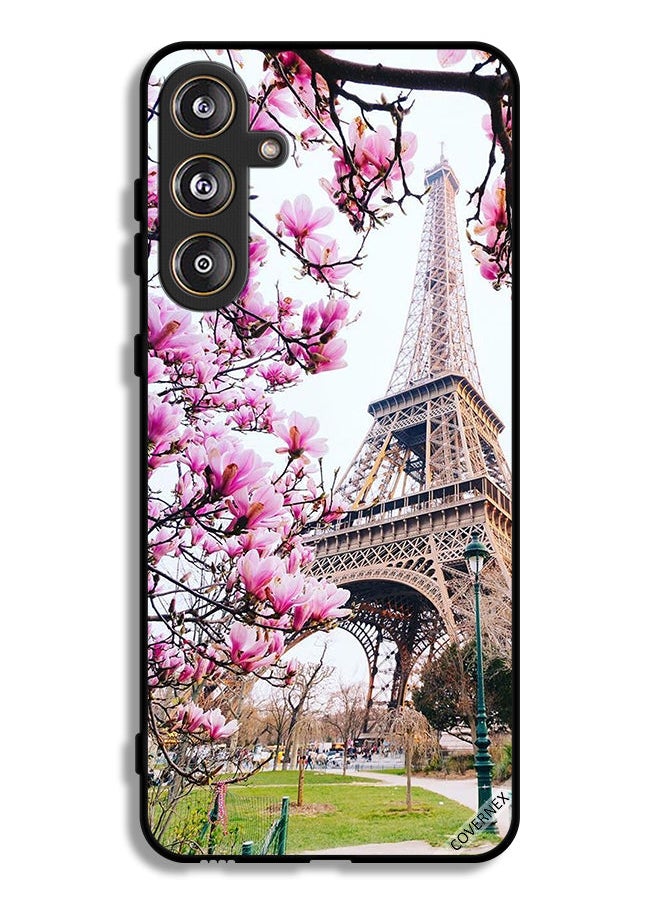 Covernex غطاء واقي لسامسونج جالاكسي M55 5G زهور وبرج إيفل  - Image 1