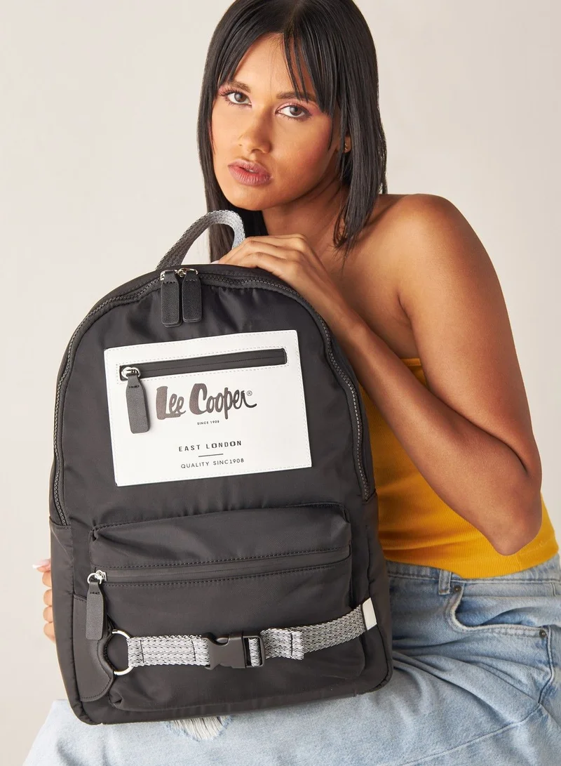 لي كوبر Logo Print Backpack with Adjustable Straps