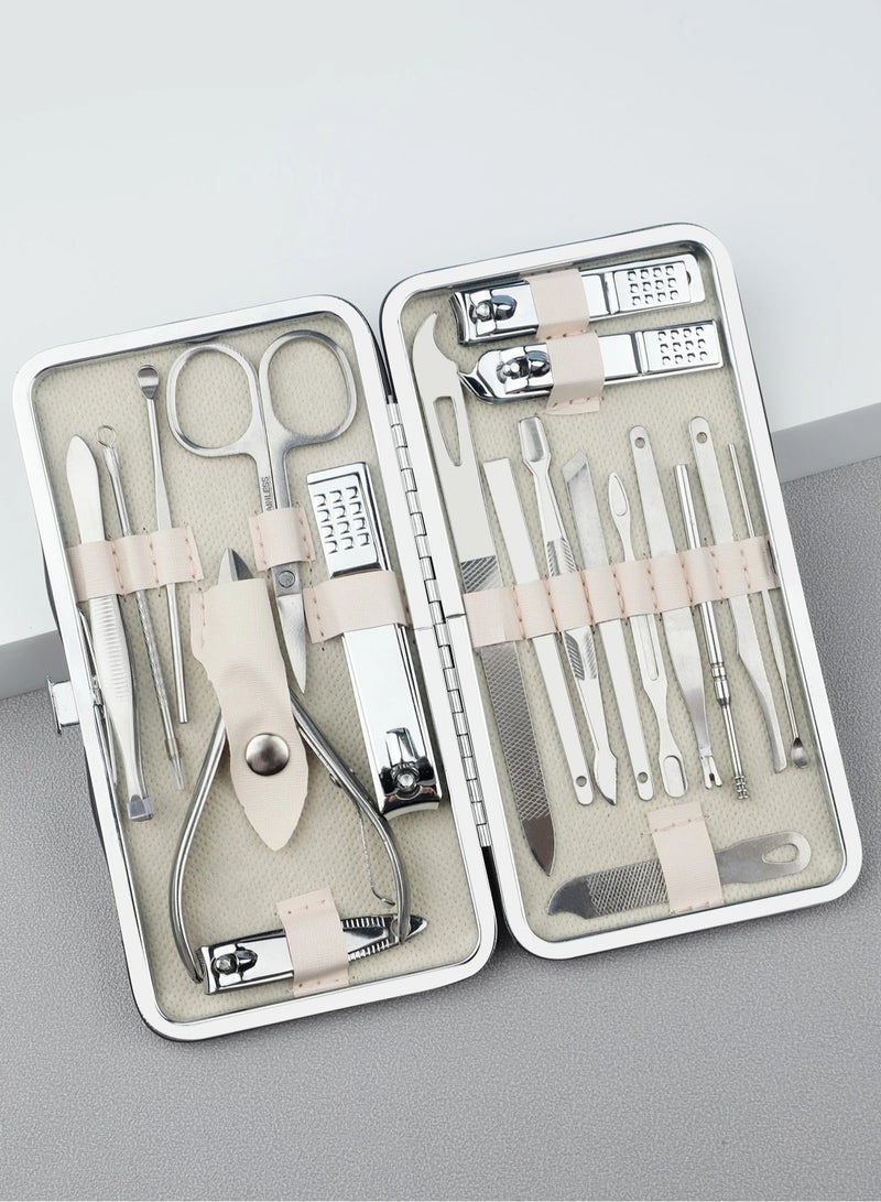 Shein Professional Manicure & Pedicure Set – Complete 19 Pcs Nail Care Kit ( Color May Vary ) - Image 1
